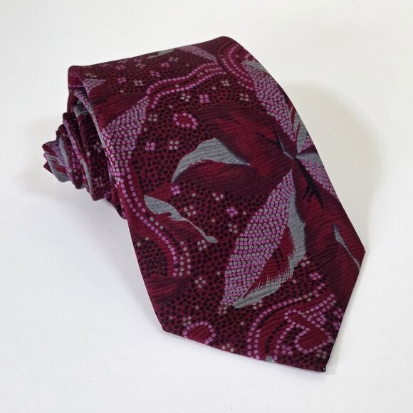 F. RVNCI Roma V. Condotti 92-93 Silk Tie Floral Hearts VTG Rare W 3.5 L 57.75 IN - Picture 3 of 16